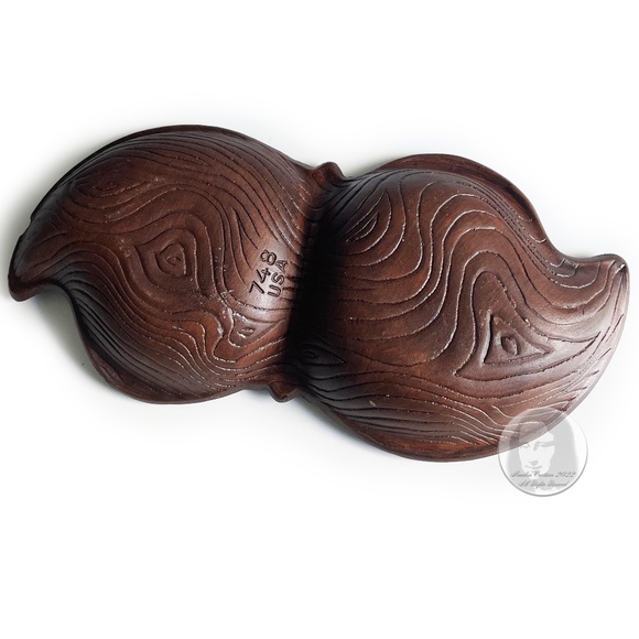 Mid Century Sequoia Ware 748 USA Pottery Divided Dish Serveware Lava Glaze 60s - Picture 8 of 10